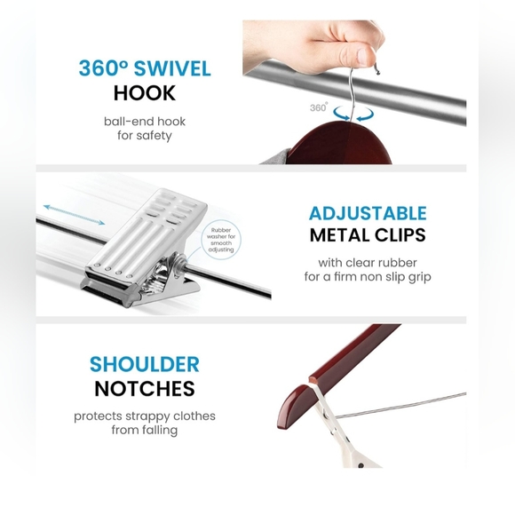 High grade cherry wood suit hangers (NWOT) - Picture 6 of 6